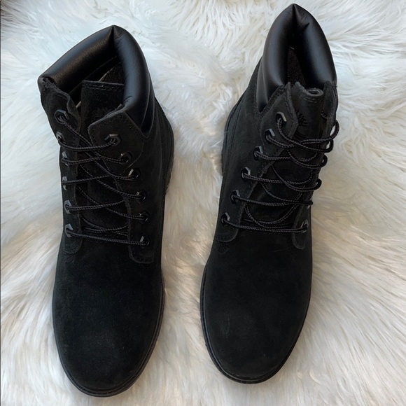 🆕 Timberland Linden Woods Women's 6" Waterproof Black Suede Boots Size 7.5 - Picture 3 of 9